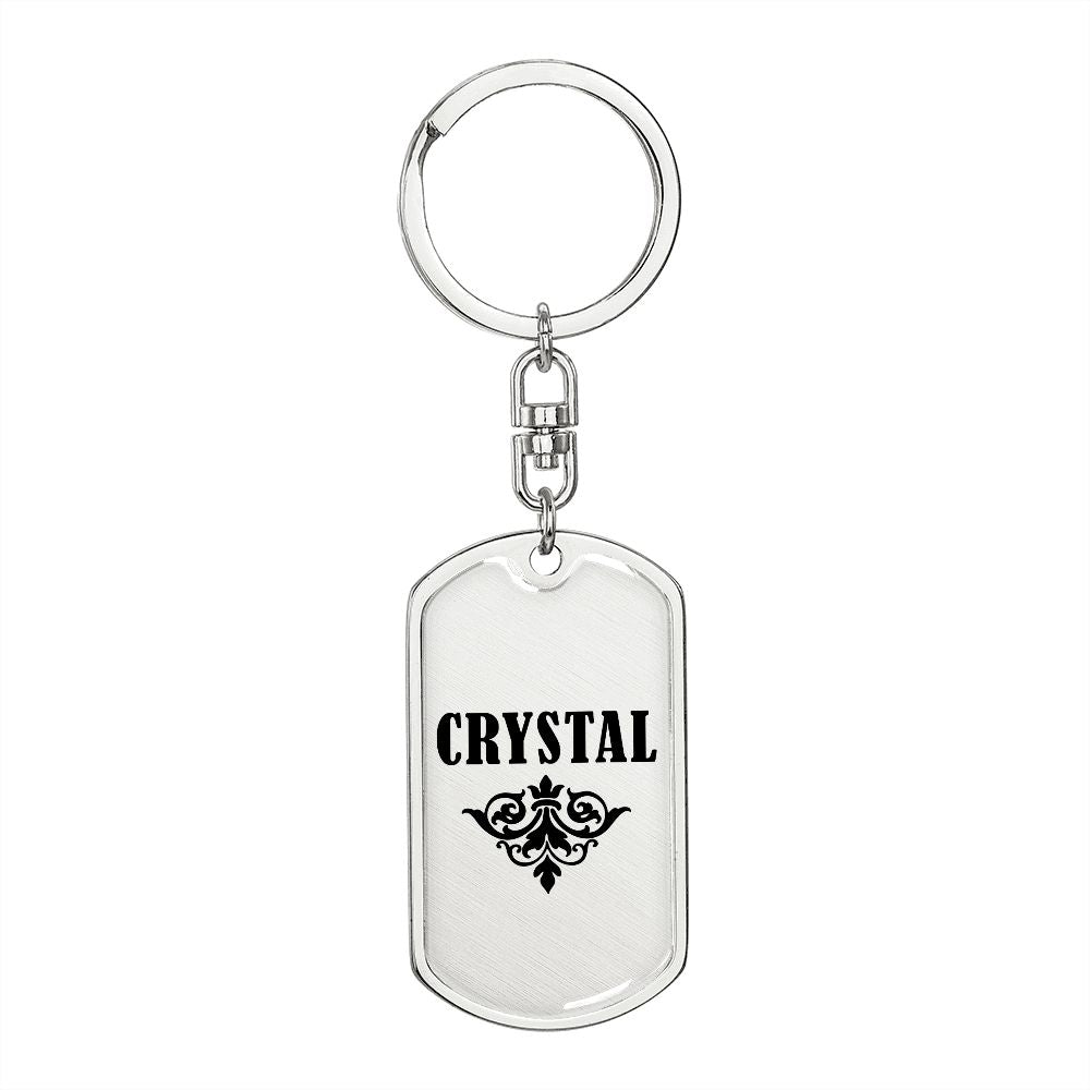 Crystal v01a - Luxury Dog Tag Keychain