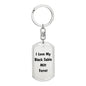 Love My Black Sable Mitt Ferret - Luxury Dog Tag Keychain