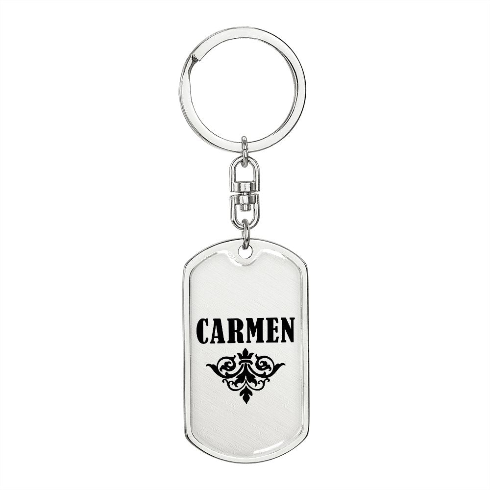 Carmen v01a - Luxury Dog Tag Keychain