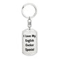 Love My English Cocker Spaniel v4 - Luxury Dog Tag Keychain