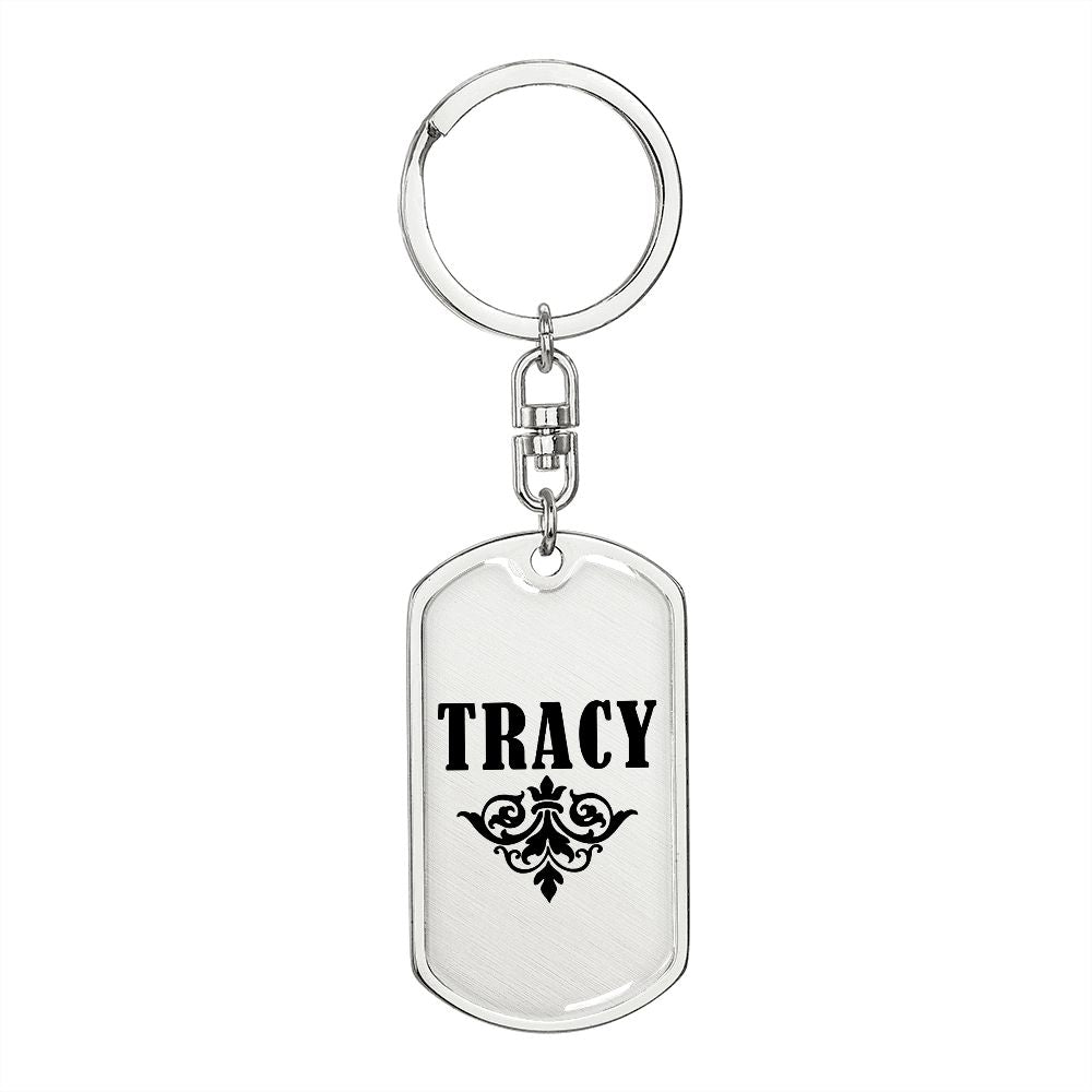Tracy v01a - Luxury Dog Tag Keychain