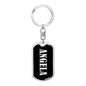 Angela v02 - Luxury Dog Tag Keychain