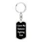 Love My Siamese Fighting Fish v2 - Luxury Dog Tag Keychain