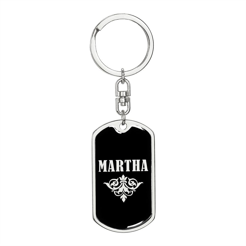Martha v02a - Luxury Dog Tag Keychain