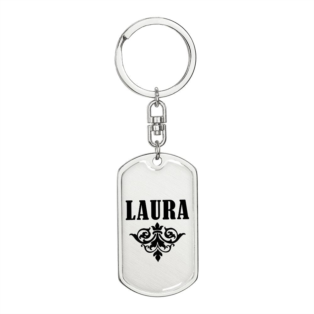 Laura v01a - Luxury Dog Tag Keychain