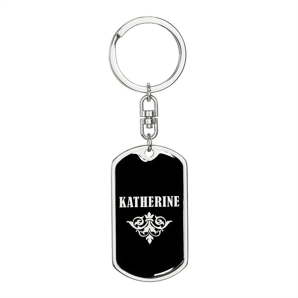 Katherine v02a - Luxury Dog Tag Keychain