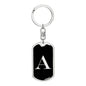 Initial A v2a - Luxury Dog Tag Keychain
