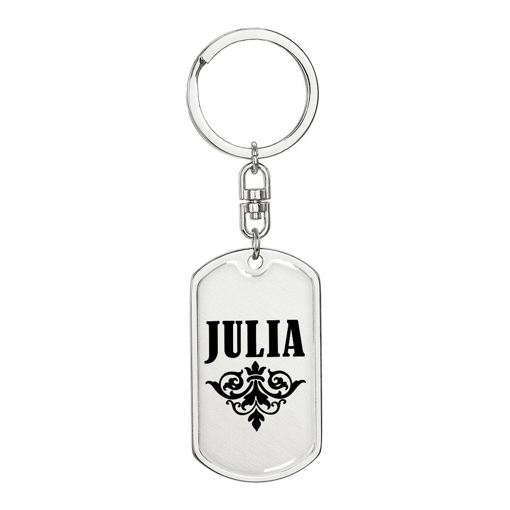 Julia v01a - Luxury Dog Tag Keychain
