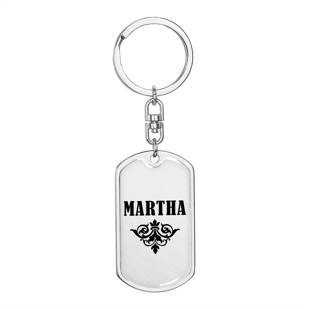 Martha v01a - Luxury Dog Tag Keychain