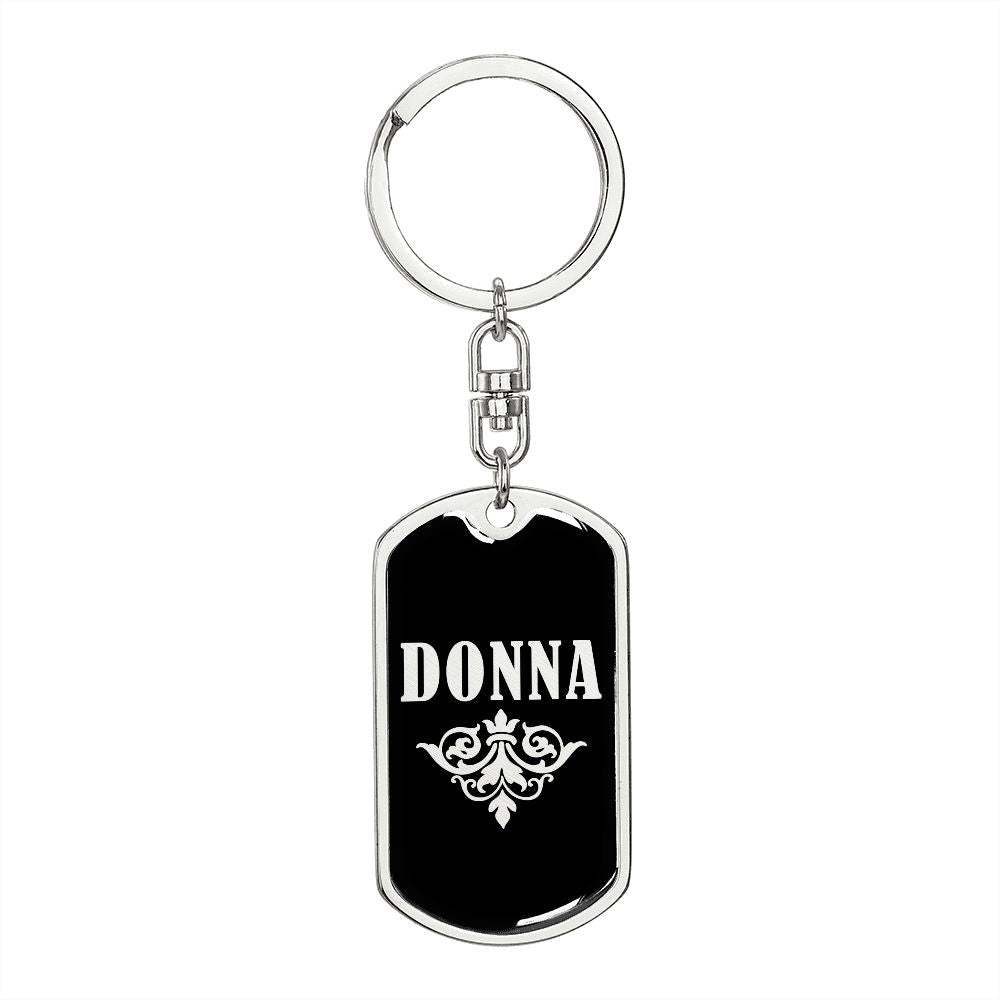 Donna v02a - Luxury Dog Tag Keychain