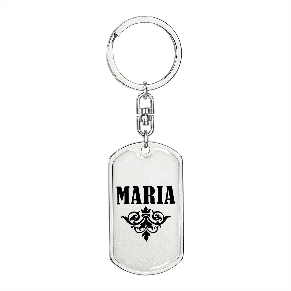 Maria v01a - Luxury Dog Tag Keychain