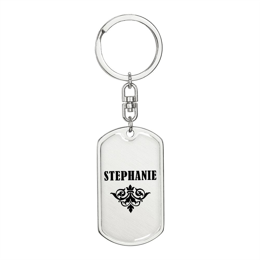 Stephanie v01a - Luxury Dog Tag Keychain