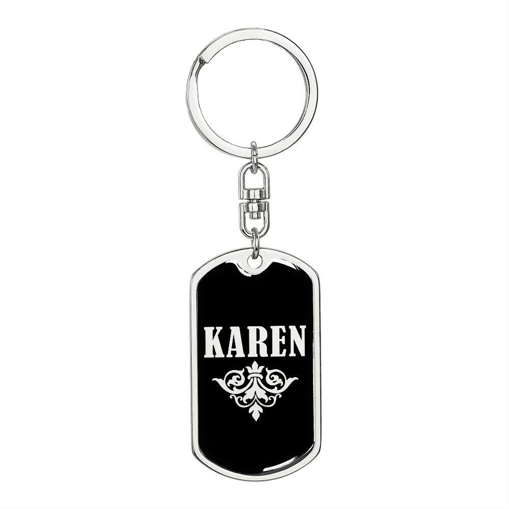 Karen v02a - Luxury Dog Tag Keychain
