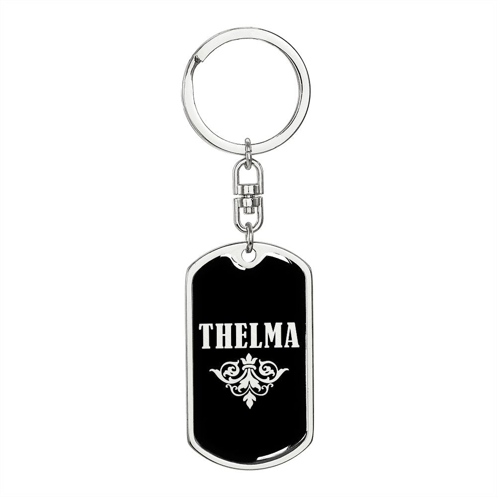 Thelma v02a - Luxury Dog Tag Keychain