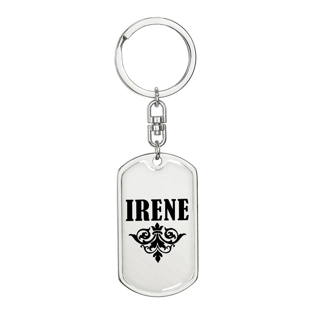 Irene v01a - Luxury Dog Tag Keychain