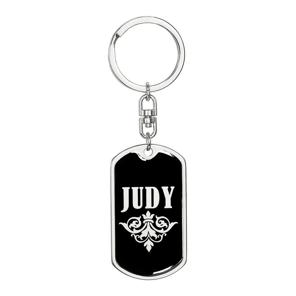 Judy v02a - Luxury Dog Tag Keychain