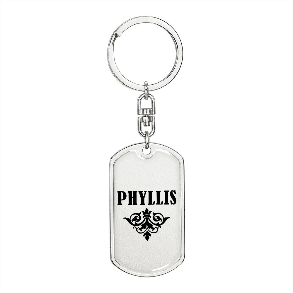 Phyllis v01a - Luxury Dog Tag Keychain