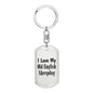 Love My Old English Sheepdog - Luxury Dog Tag Keychain