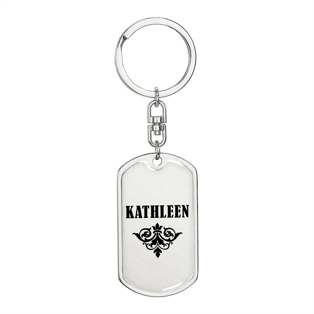Kathleen v01a - Luxury Dog Tag Keychain
