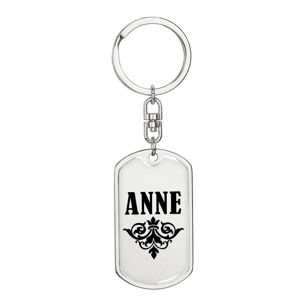 Anne v01a - Luxury Dog Tag Keychain