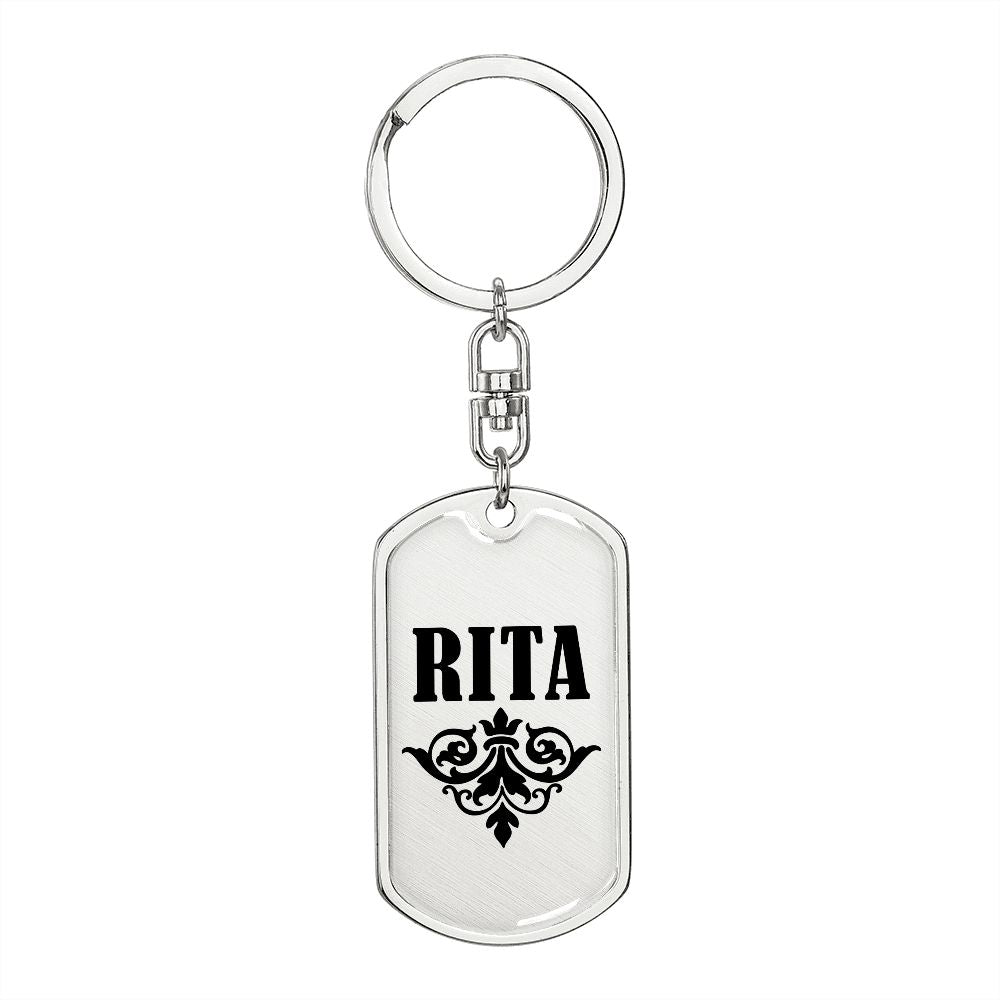 Rita v01a - Luxury Dog Tag Keychain