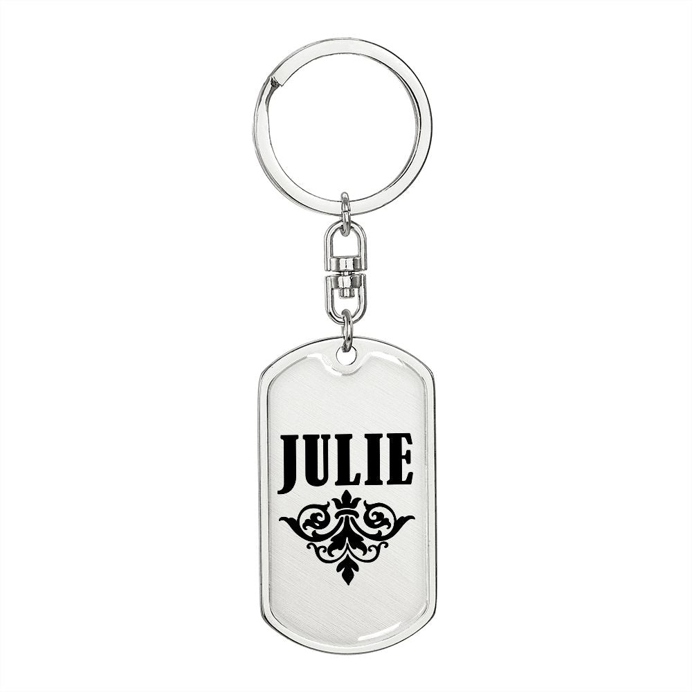 Julie v01a - Luxury Dog Tag Keychain