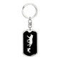 Mama Wolf With 1 Pup v2 - Luxury Dog Tag Keychain