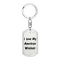 Love My American Wirehair - Luxury Dog Tag Keychain