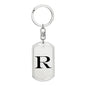 Initial R v1a - Luxury Dog Tag Keychain