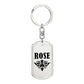 Rose v01a - Luxury Dog Tag Keychain
