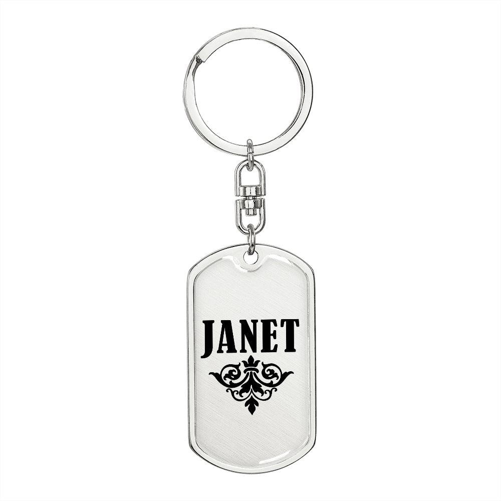 Janet v01a - Luxury Dog Tag Keychain
