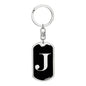 Initial J v2a - Luxury Dog Tag Keychain