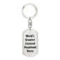 World's Greatest Licensed Vocational Nurse - Luxury Dog Tag Keychain