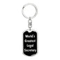 World's Greatest Legal Secretary v2 - Luxury Dog Tag Keychain