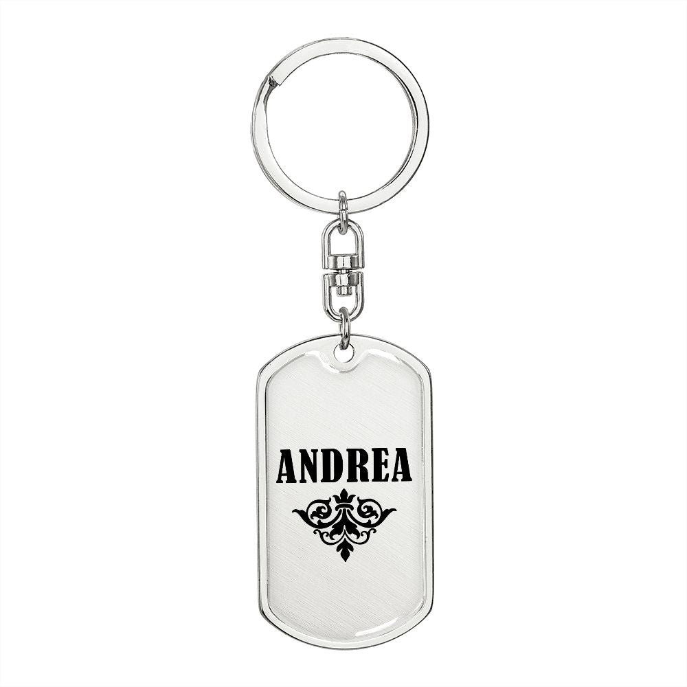 Andrea v01a - Luxury Dog Tag Keychain