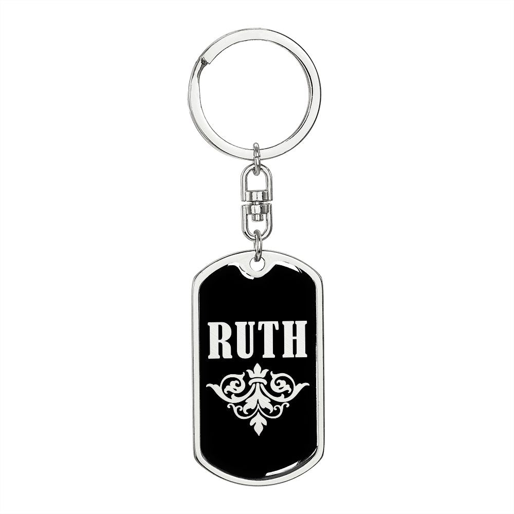 Ruth v02a - Luxury Dog Tag Keychain