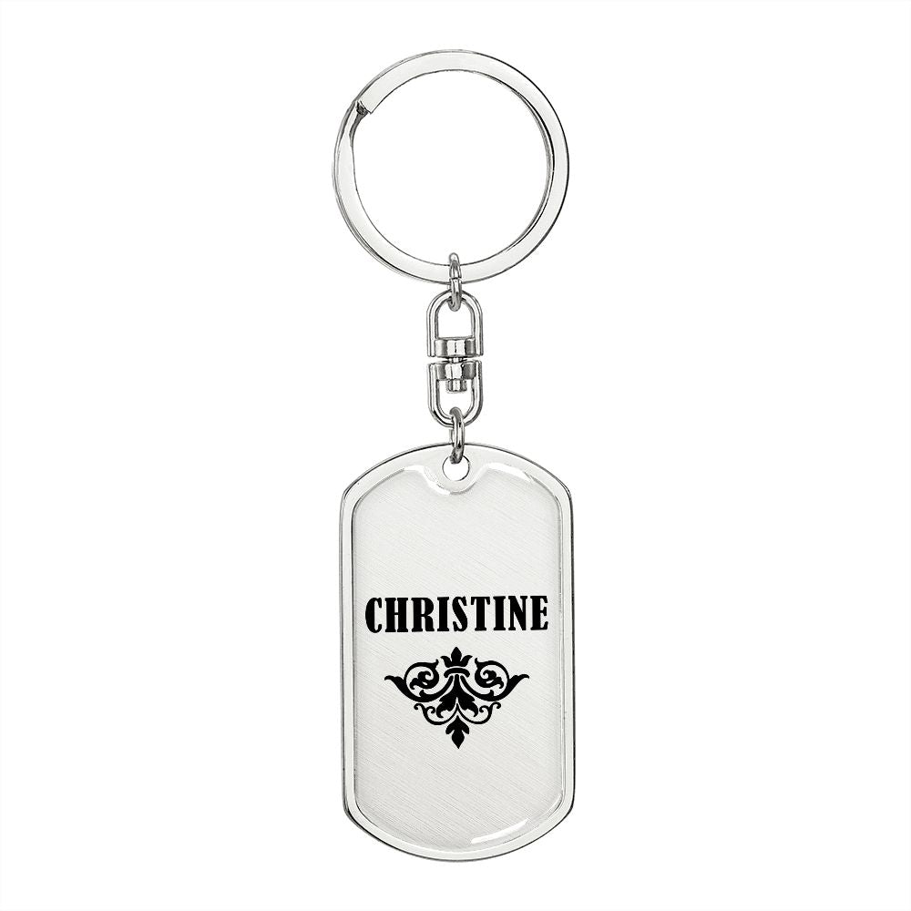 Christine v01a - Luxury Dog Tag Keychain