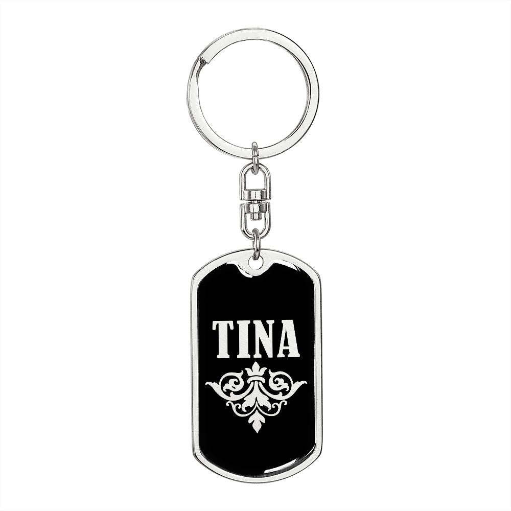 Tina v02a - Luxury Dog Tag Keychain
