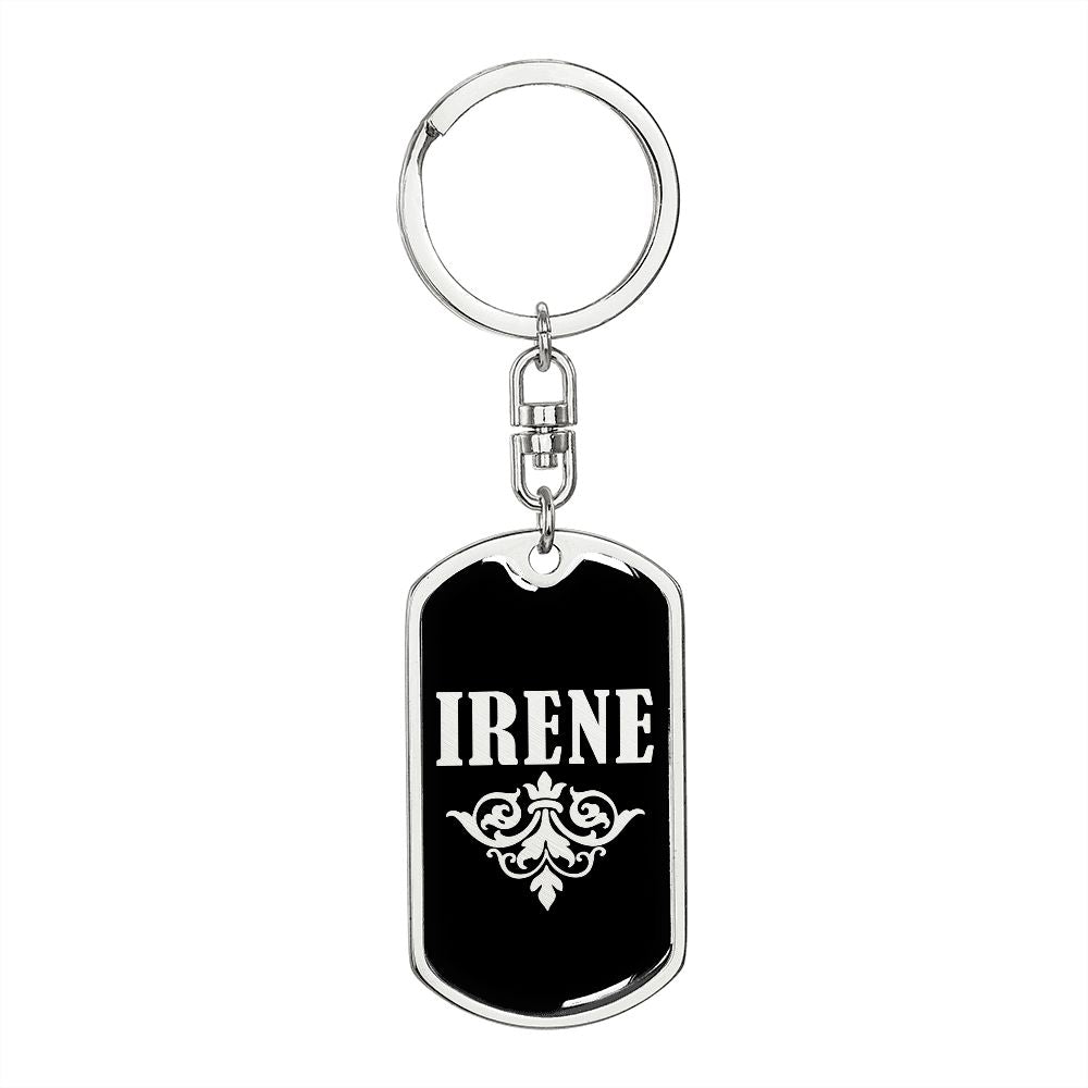 Irene v02a - Luxury Dog Tag Keychain