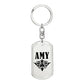 Amy v01a - Luxury Dog Tag Keychain