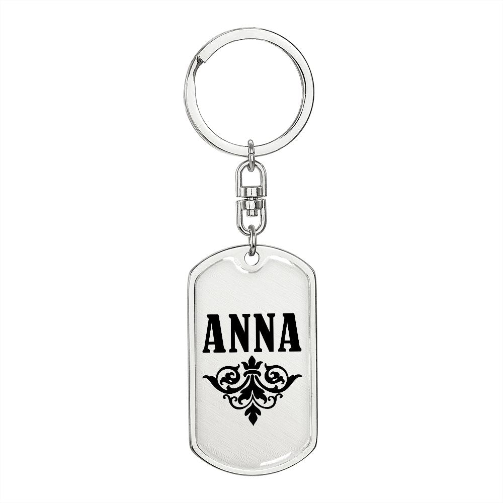 Anna v01a - Luxury Dog Tag Keychain