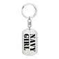 Navy Girl - Luxury Dog Tag Keychain