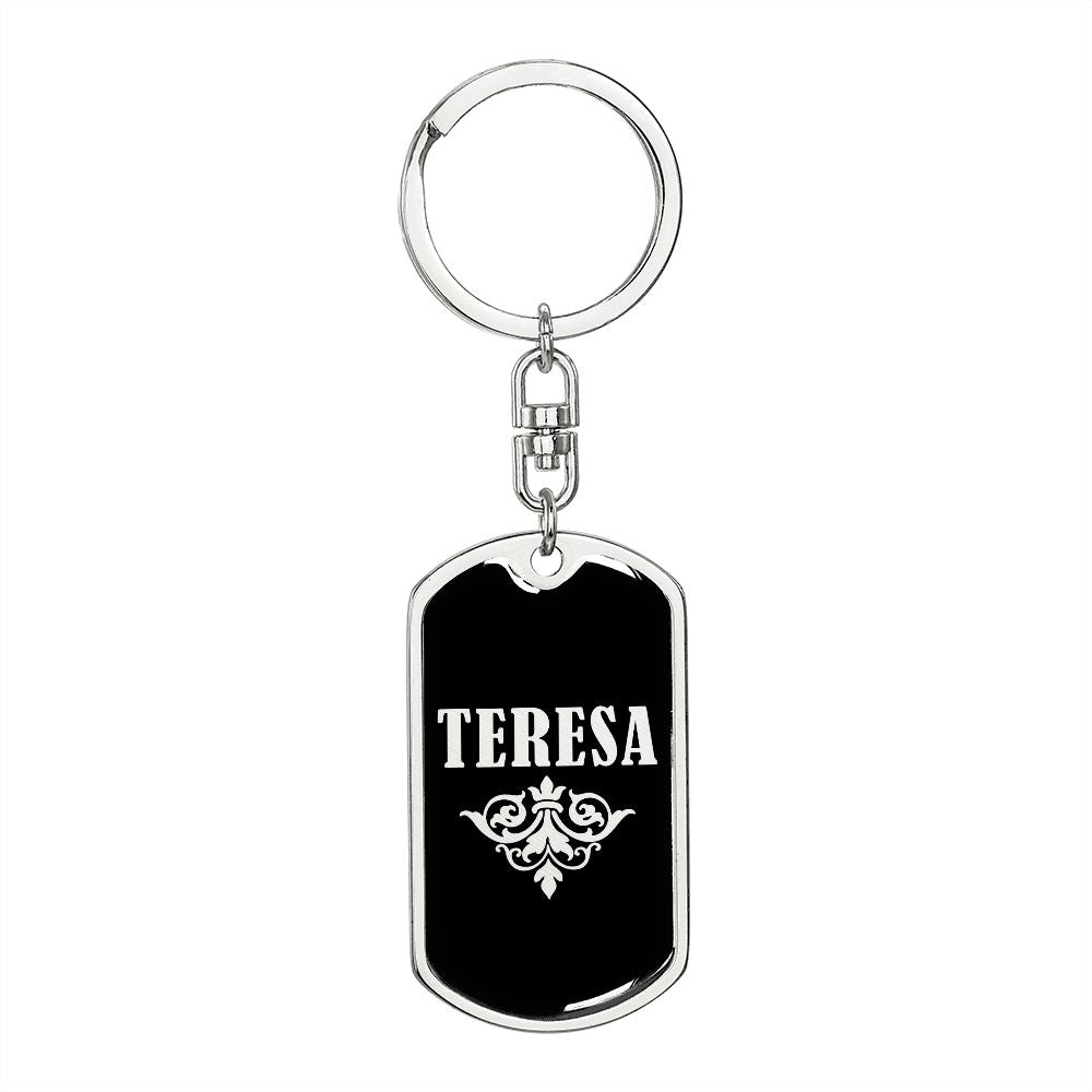Teresa v02a - Luxury Dog Tag Keychain