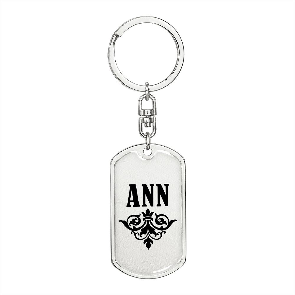 Ann v01a - Luxury Dog Tag Keychain