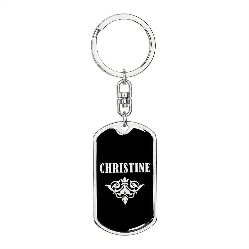 Christine v02a - Luxury Dog Tag Keychain