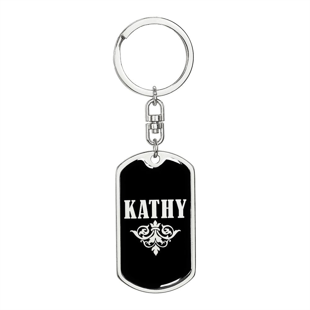 Kathy v02a - Luxury Dog Tag Keychain