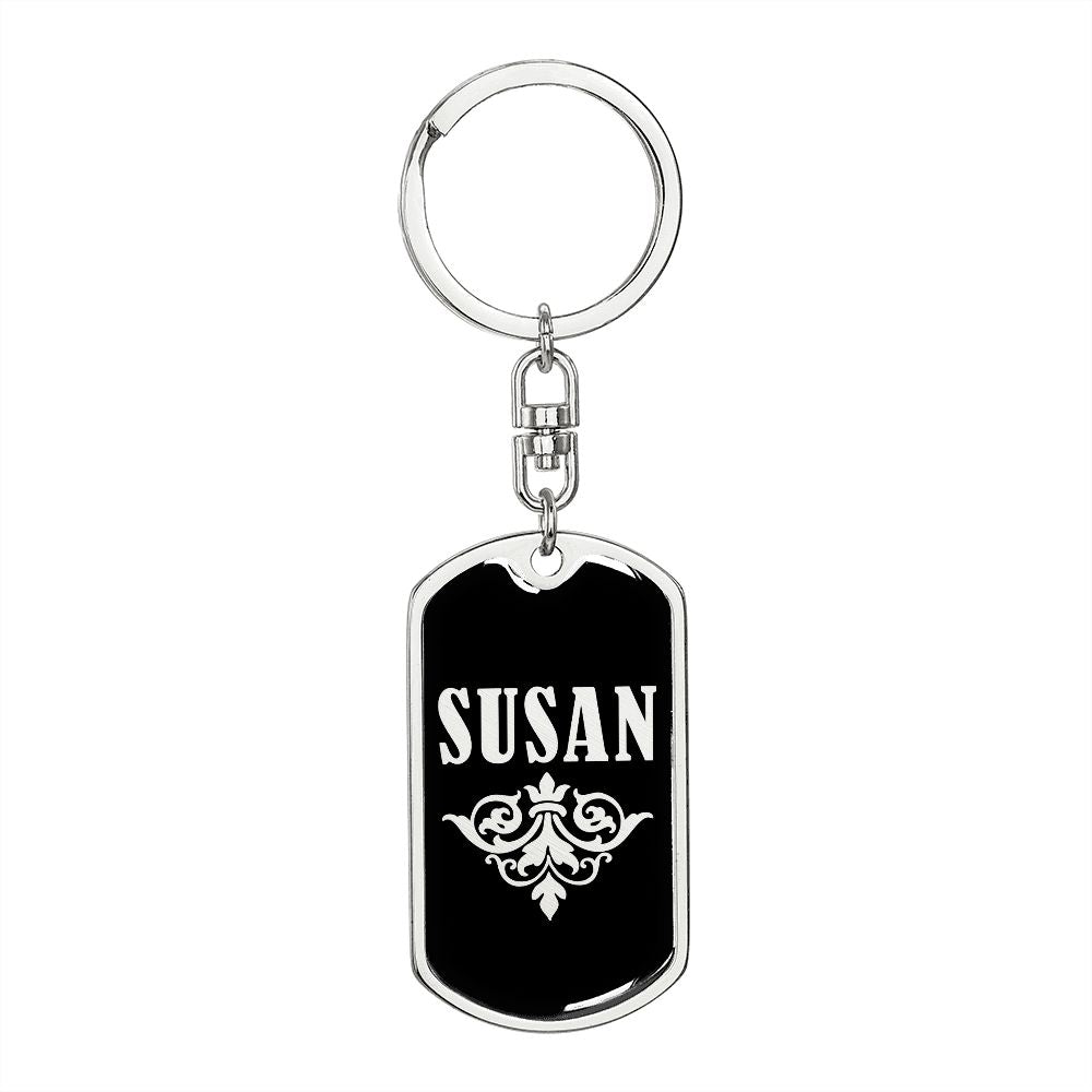 Susan v02a - Luxury Dog Tag Keychain