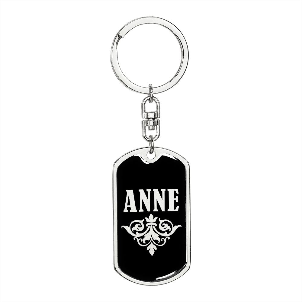 Anne v02a - Luxury Dog Tag Keychain