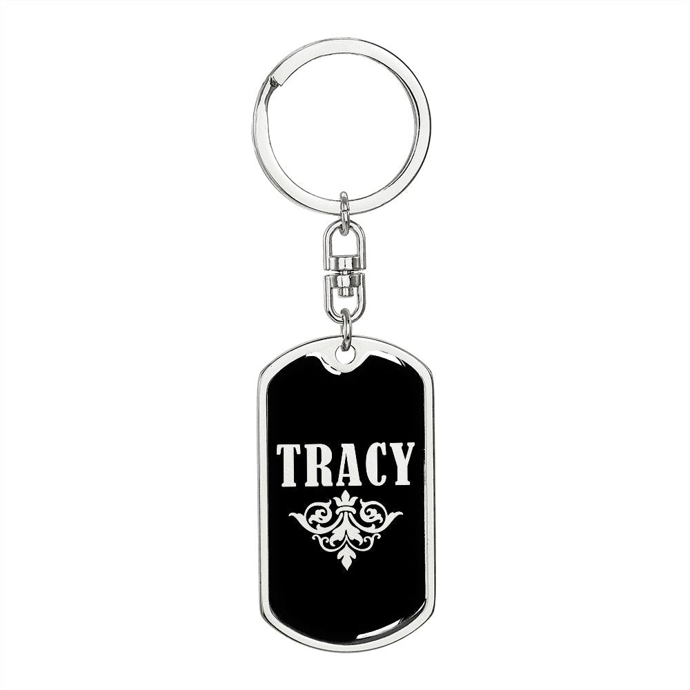 Tracy v02a - Luxury Dog Tag Keychain