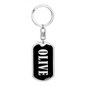 Olive v02 - Luxury Dog Tag Keychain